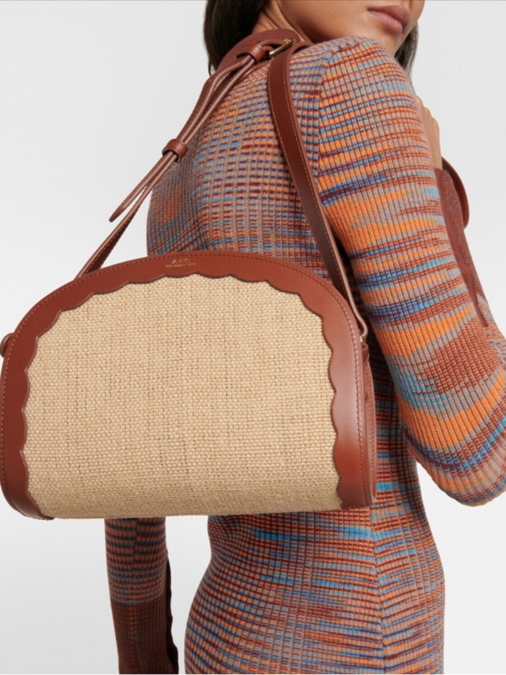 APC Demi-Lune Jute Shoulder Bag